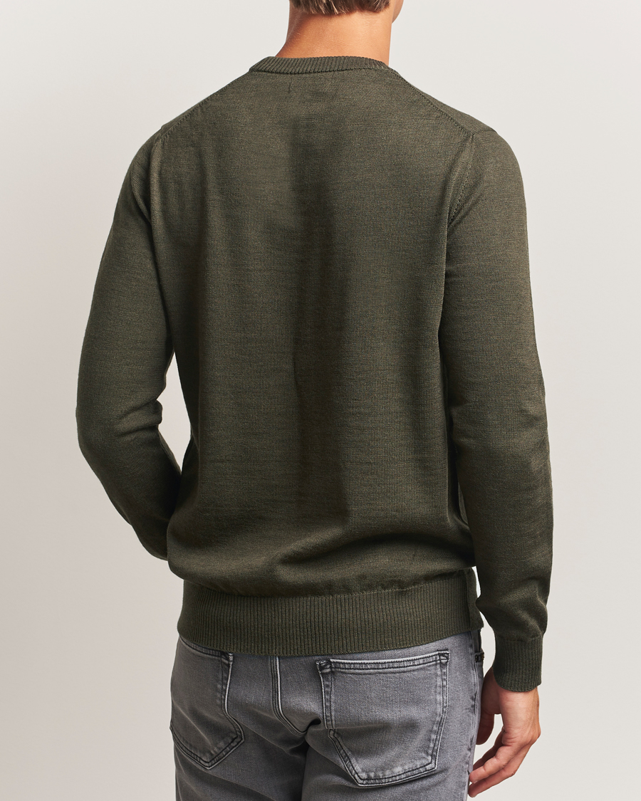 Heren | Truien | J.Lindeberg | Keane Merino Crew Neck Forest Green Melange