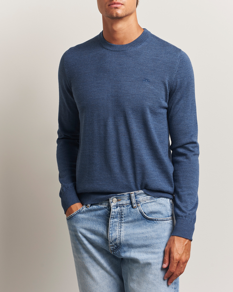 Heren | Truien | J.Lindeberg | Keane Merino Crew Neck Vintage Indigo
