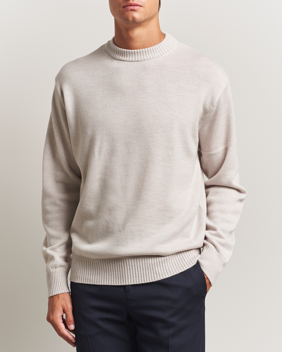 Homme | Pulls Et Tricots | J.Lindeberg | Kino Merino Crew Neck Moonbeam Melange