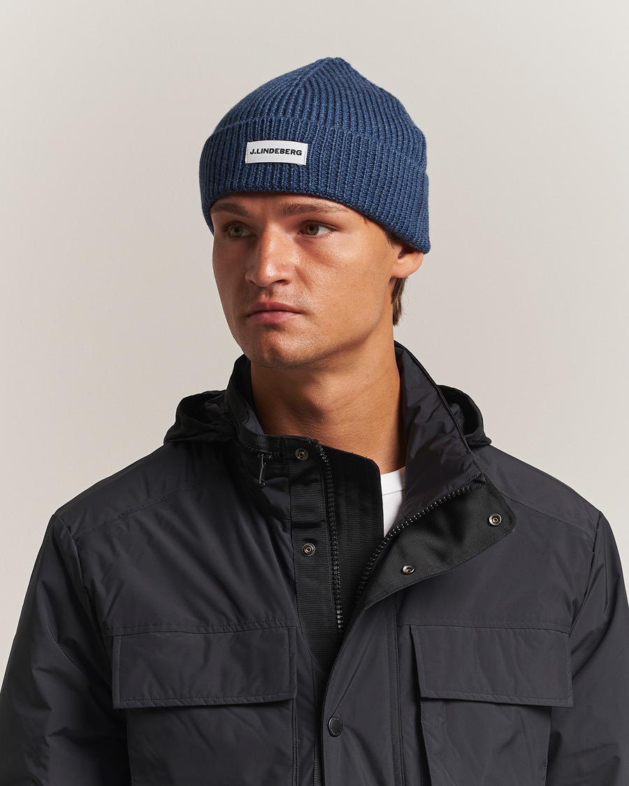 Homme | Bonnets | J.Lindeberg | Juan Merino Beanie Vintage Indigo