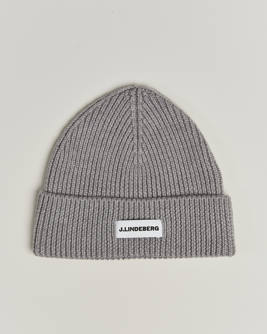 Homme | Bonnets | J.Lindeberg | Juan Merino Beanie Light Grey Melange