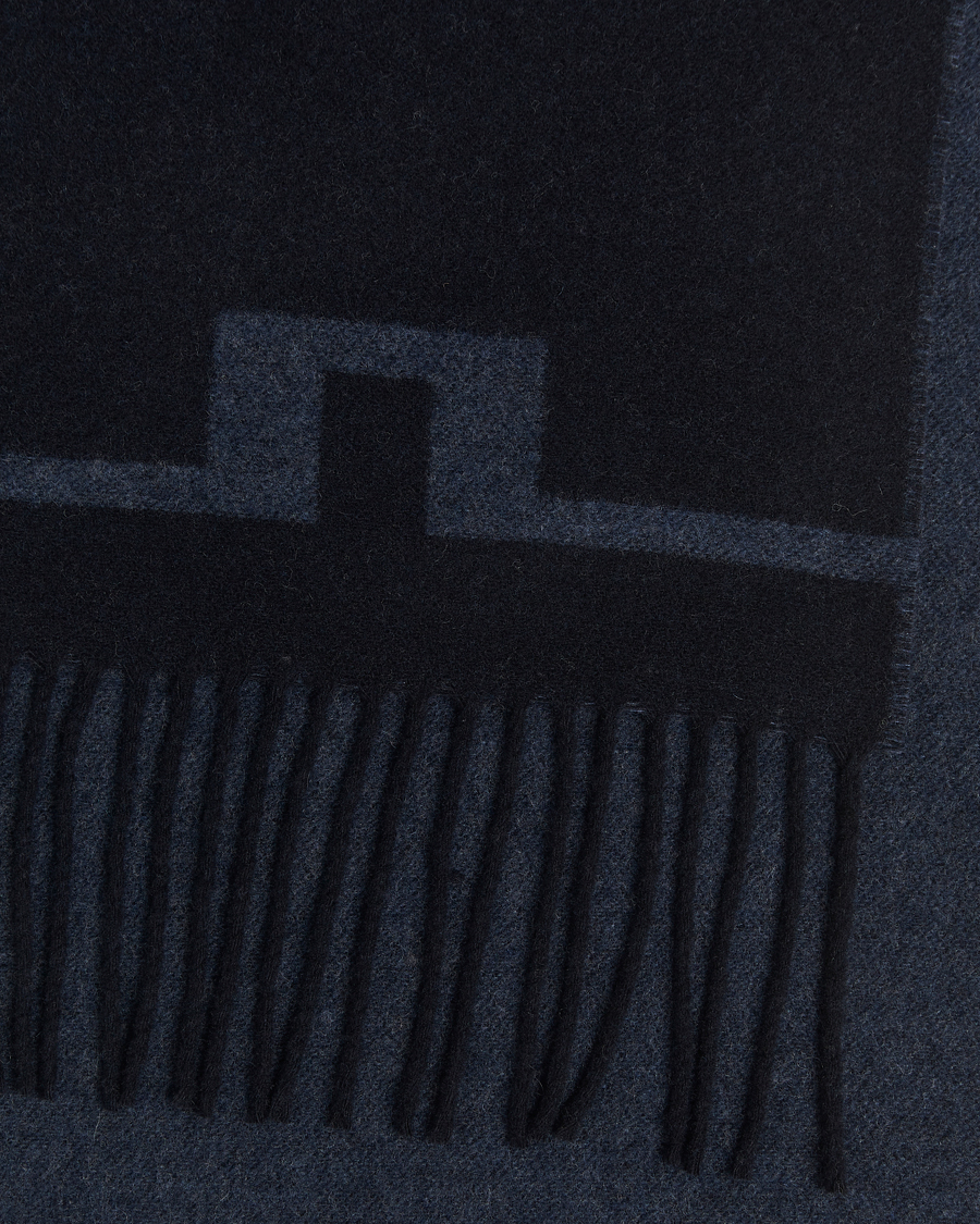 Homme | Écharpes | J.Lindeberg | Champ Wool Doublefaced Scarf Navy