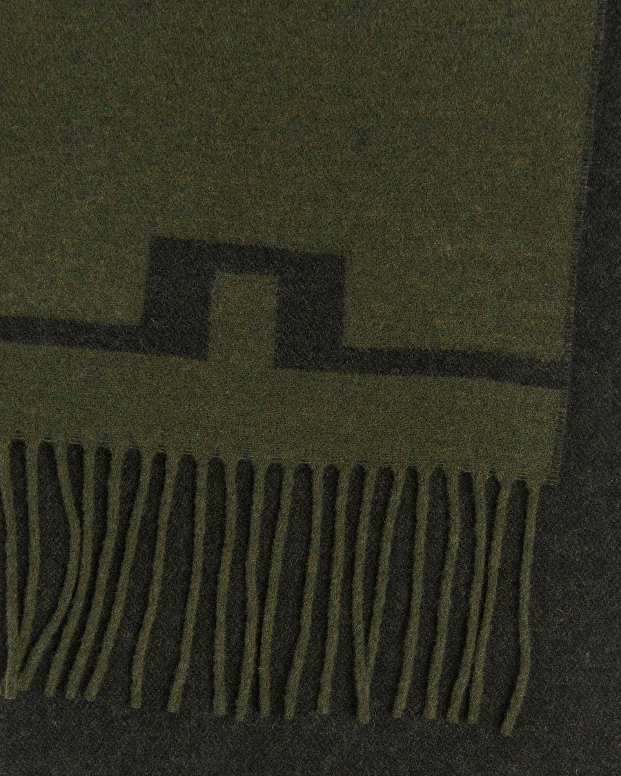 Homme | Écharpes | J.Lindeberg | Champ Wool Doublefaced Scarf Forest Green