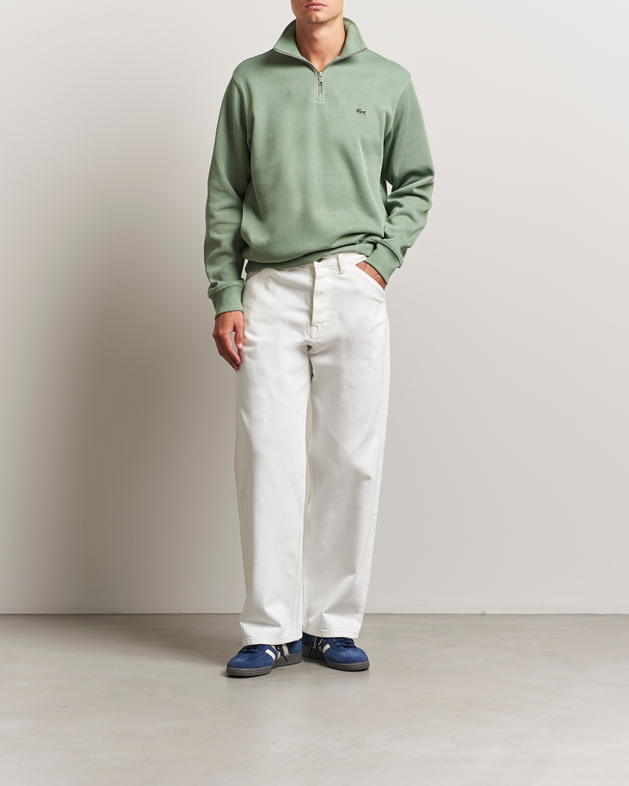 Homme | Pulls Et Tricots | Lacoste | Rib Interlock Half Zip Thyme Green