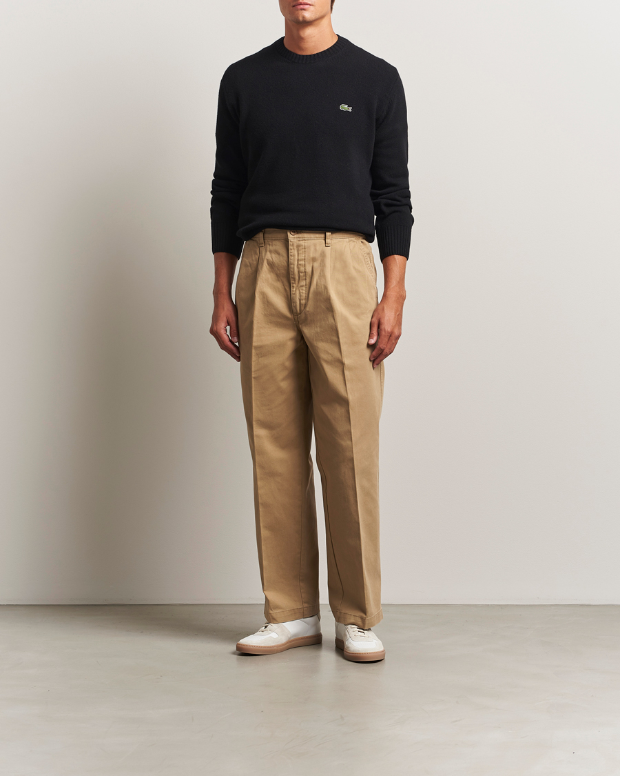 Heren | Truien | Lacoste | Carded Wool Crew Neck Black
