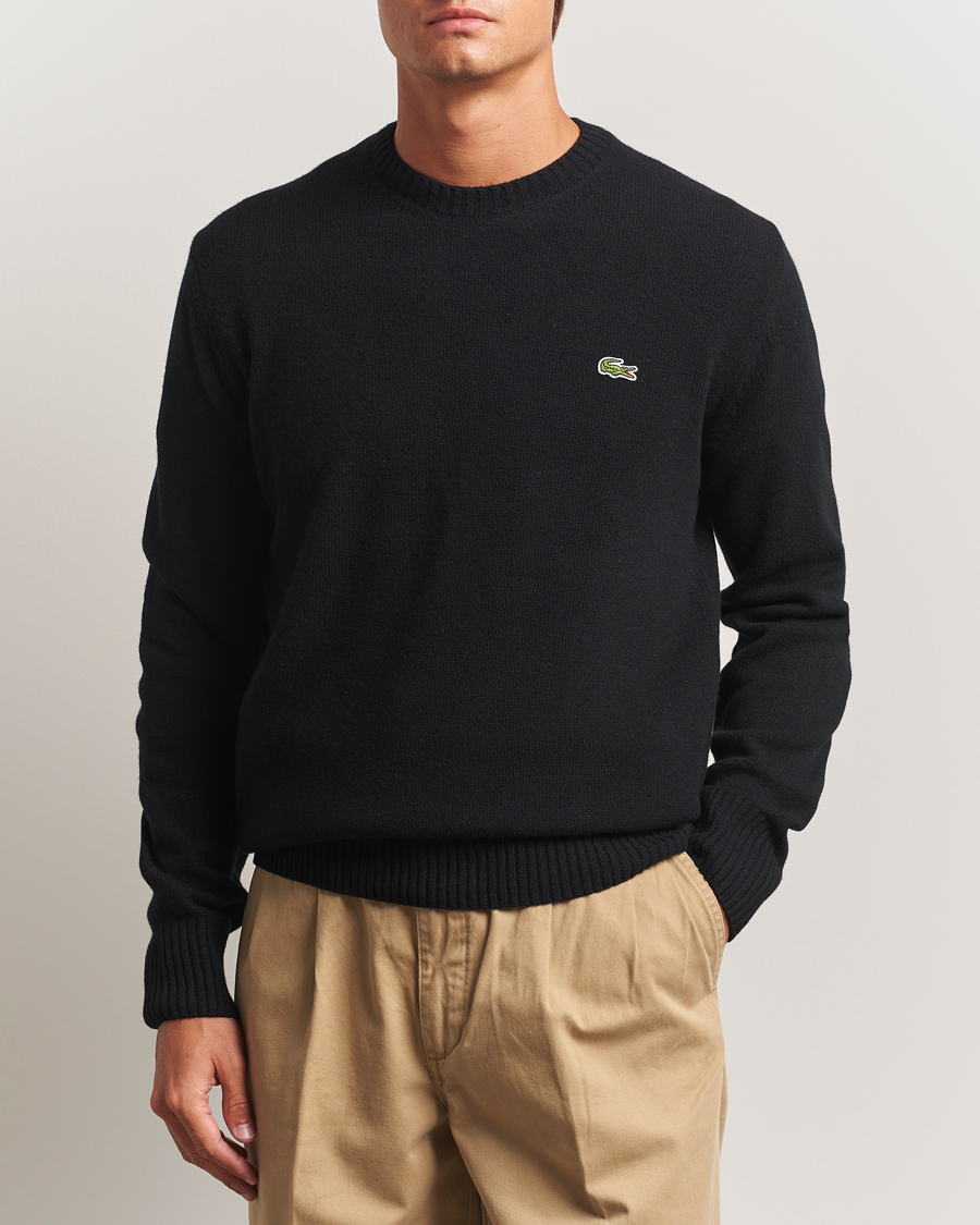 Heren | Truien | Lacoste | Carded Wool Crew Neck Black