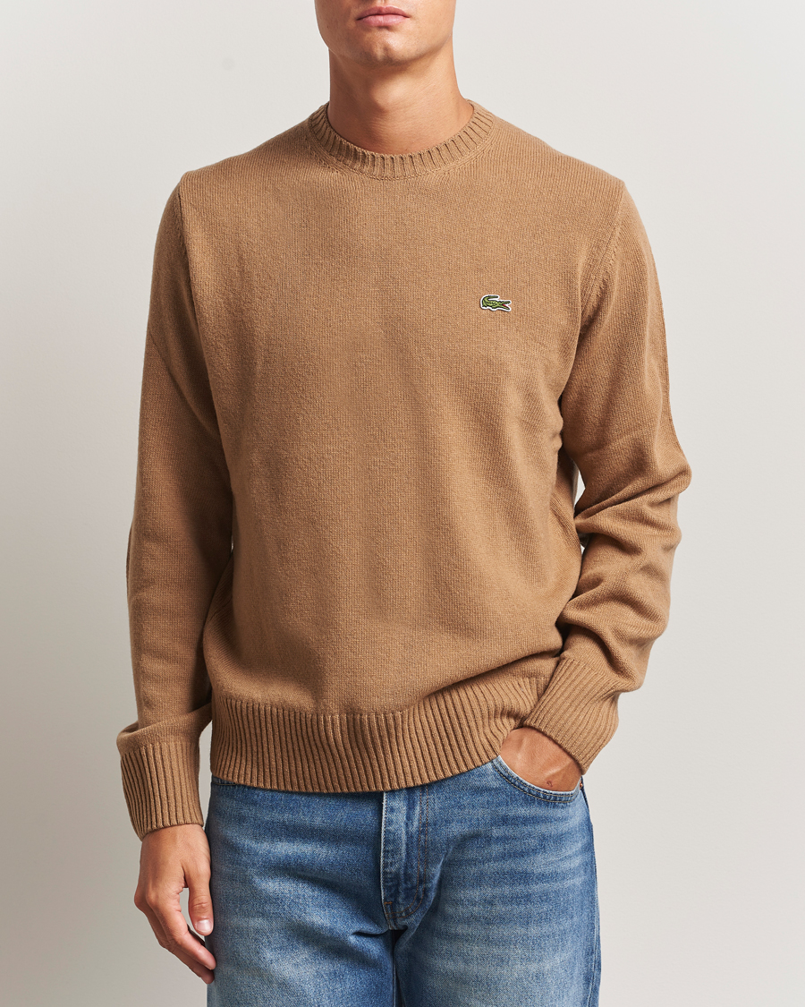 Homme | Pulls Et Tricots | Lacoste | Carded Wool Crew Neck Datte Chine