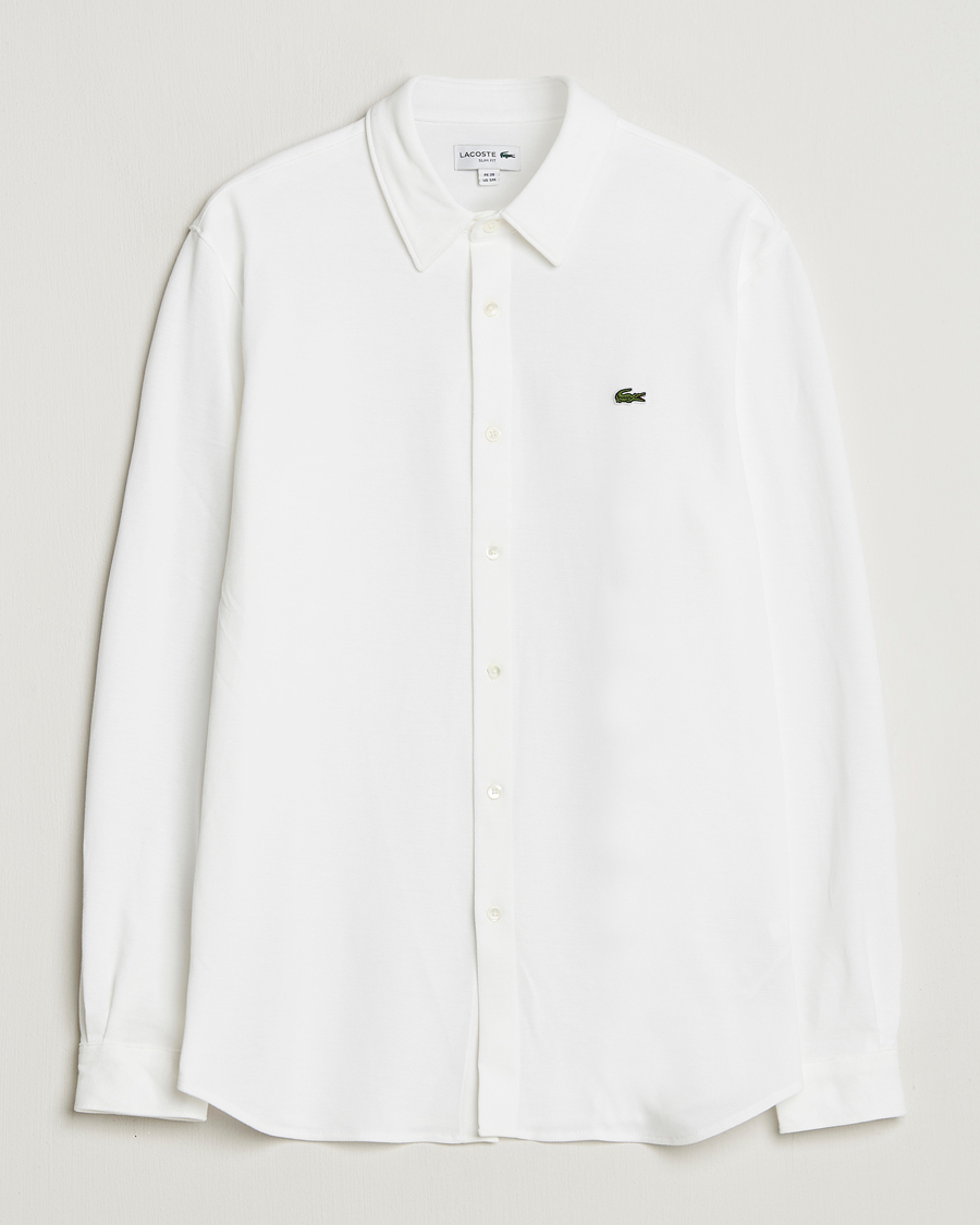 Heren | Overhemden | Lacoste | Slim Fit Cotton Piqué Shirt White