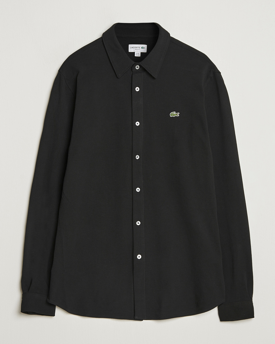 Heren | Overhemden | Lacoste | Slim Fit Cotton Piqué Shirt Black