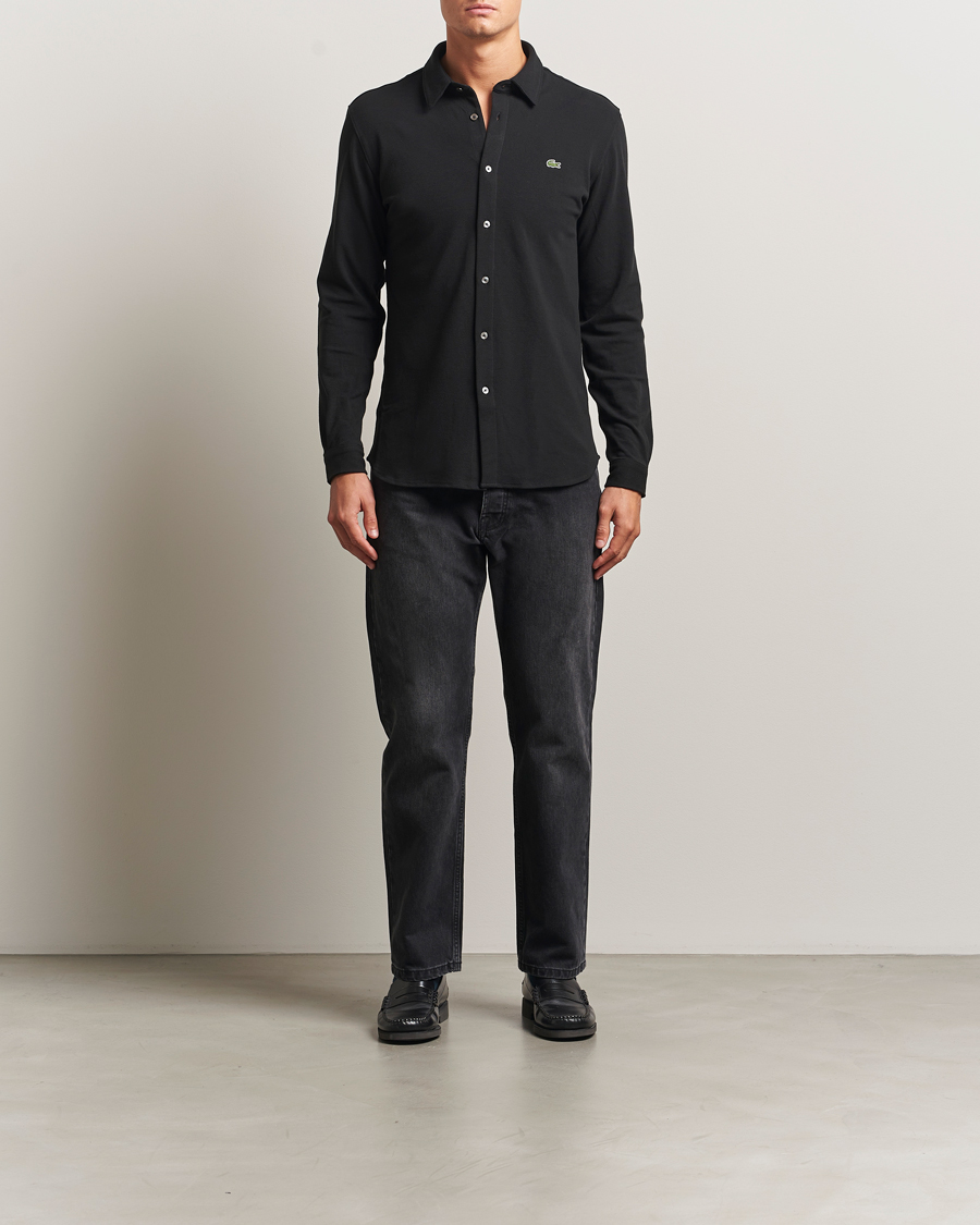 Heren | Overhemden | Lacoste | Slim Fit Cotton Piqué Shirt Black
