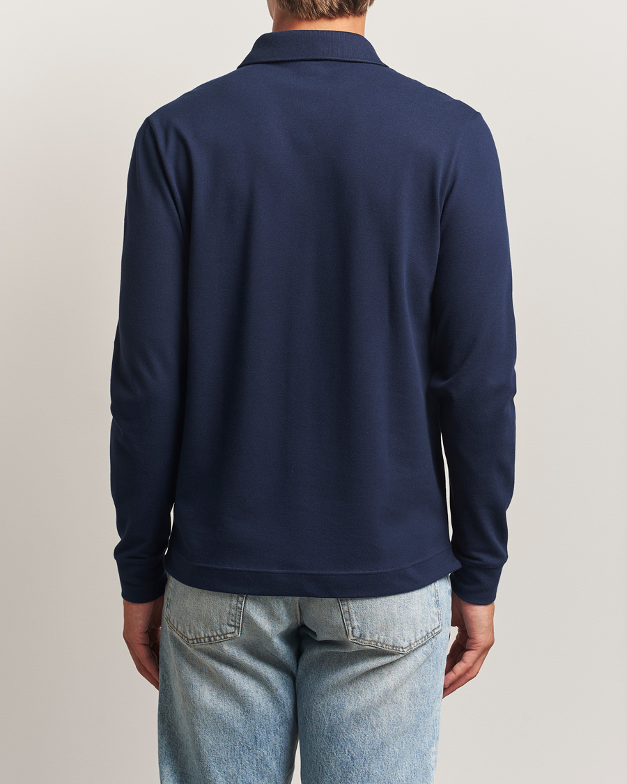 Heren | Polo's | Lacoste | Paris Long Sleeve Polo Piké Navy Blue