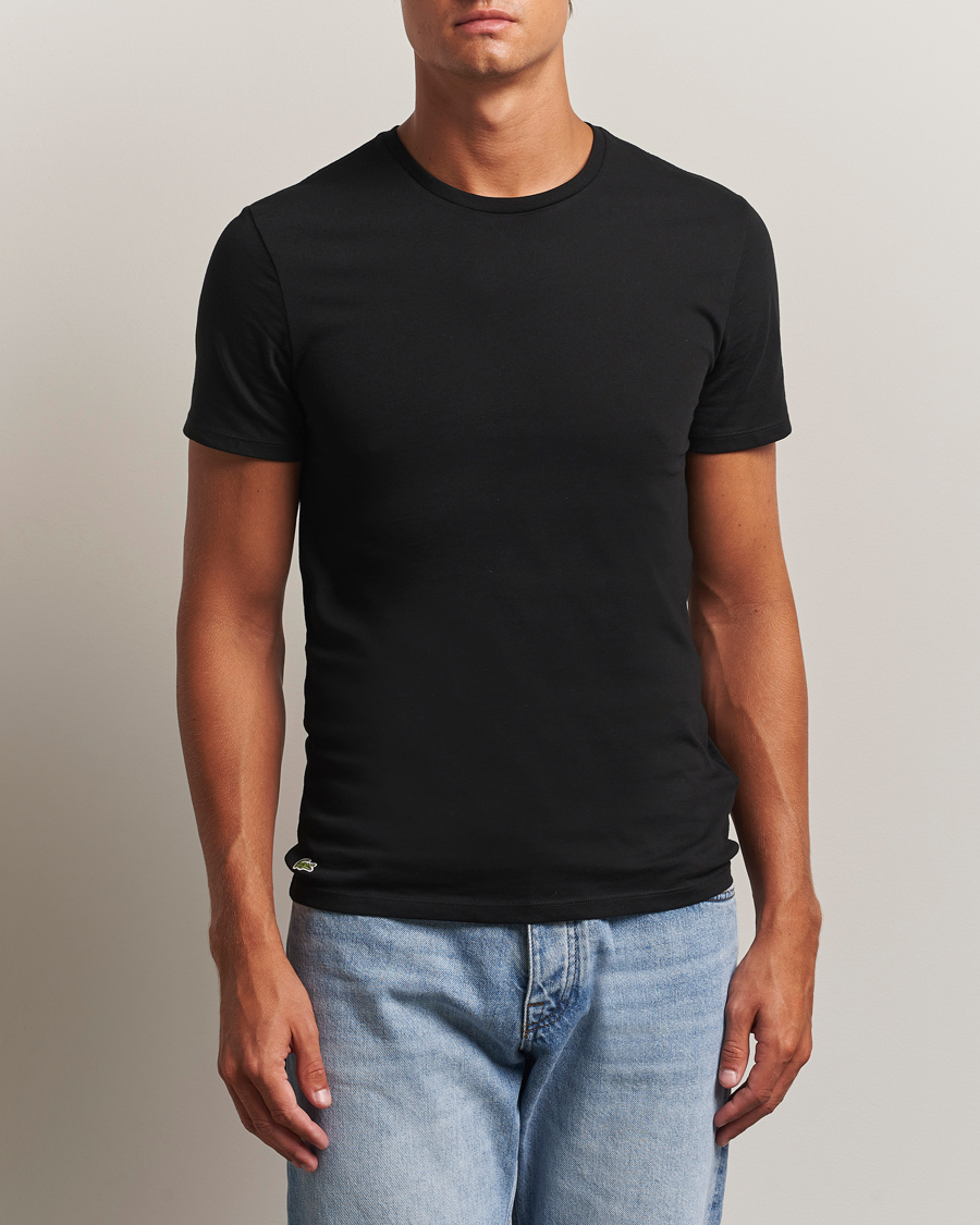 Homme | T-shirts | Lacoste | 3-Pack Crew Neck T-Shirt Black