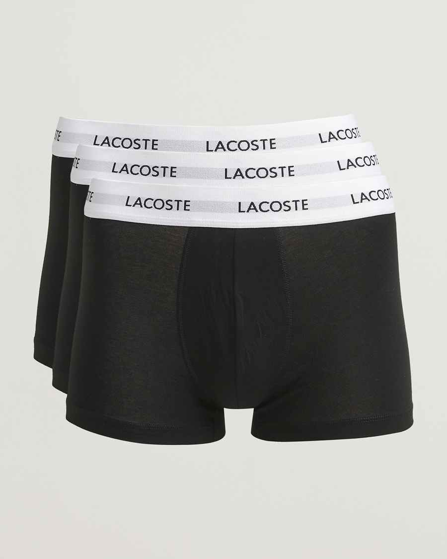 Homme | Sous-Vêtements Et Chaussettes | Lacoste | 3-Pack Stretch Cotton Trunks Black