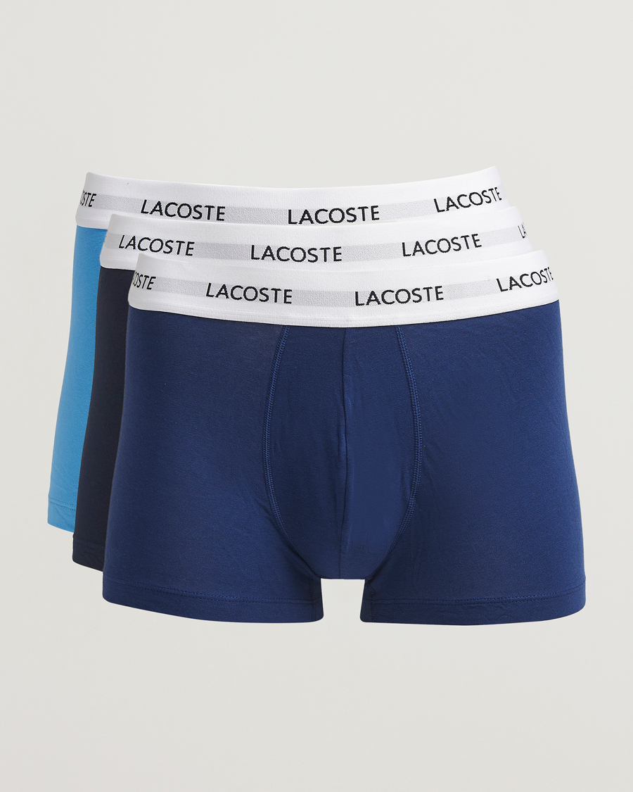 Heren | Ondergoed | Lacoste | 3-Pack Stretch Cotton Trunks Blue