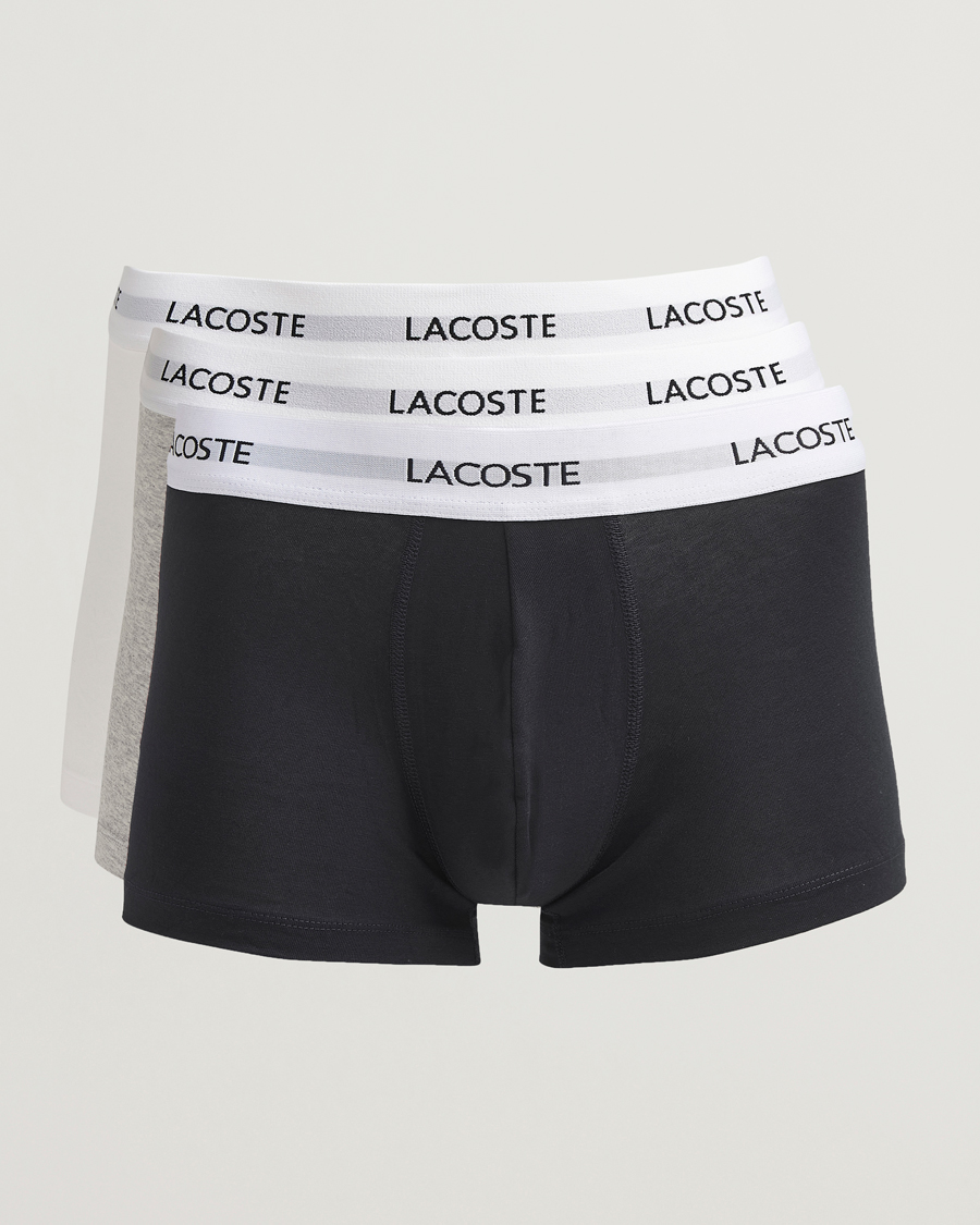 Homme | Sous-Vêtements Et Chaussettes | Lacoste | 3-Pack Stretch Cotton Trunks Black/White/Grey