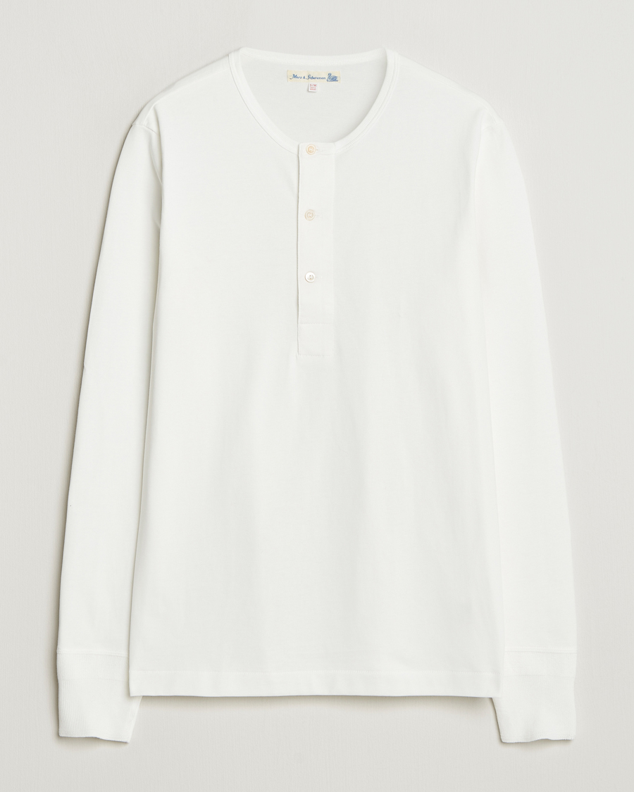 Heren | Truien | Merz b. Schwanen | Classic Fit Sturdy Organic Cotton Henley White