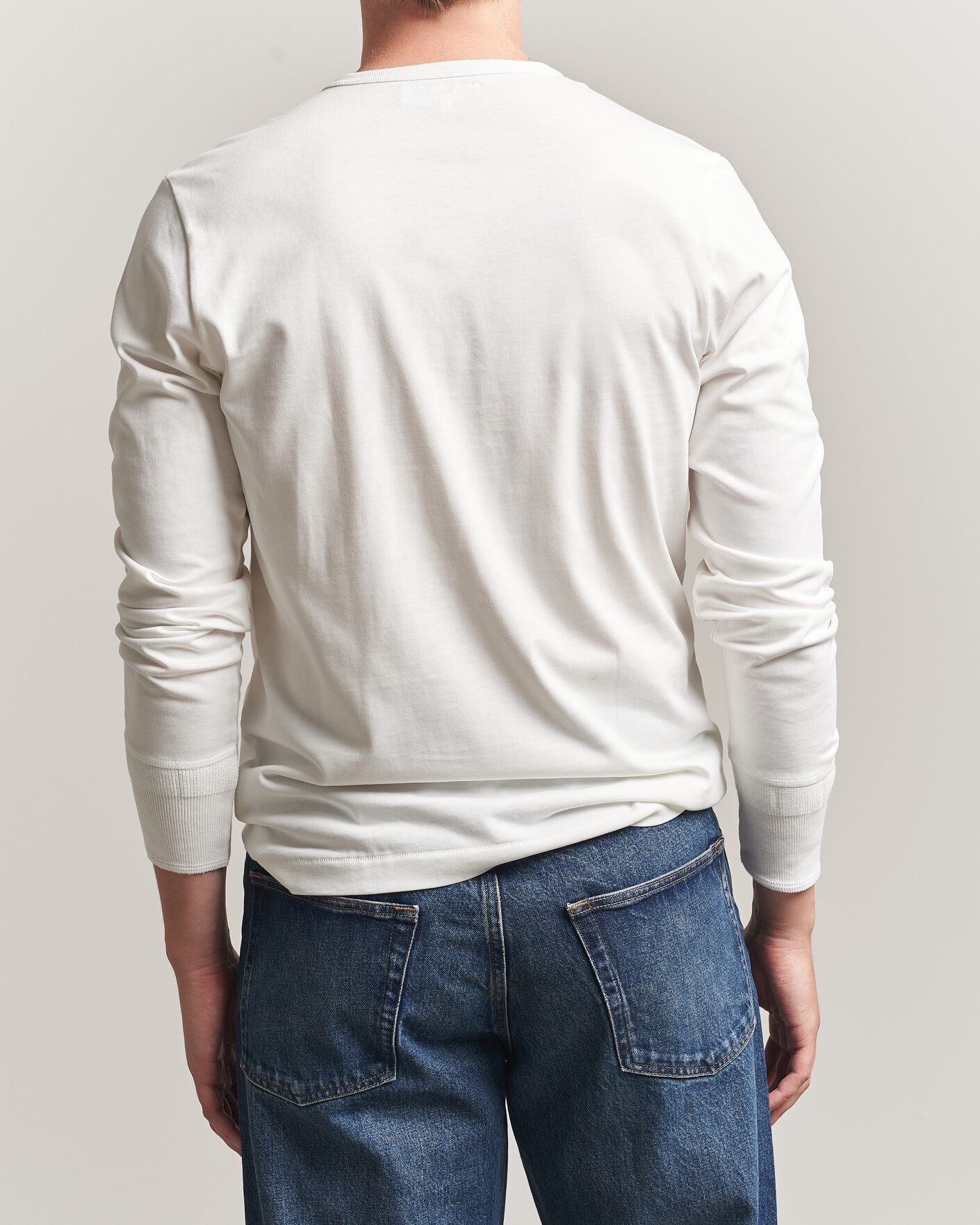 Homme | T-shirts | Merz b. Schwanen | Classic Fit Sturdy Organic Cotton Henley White