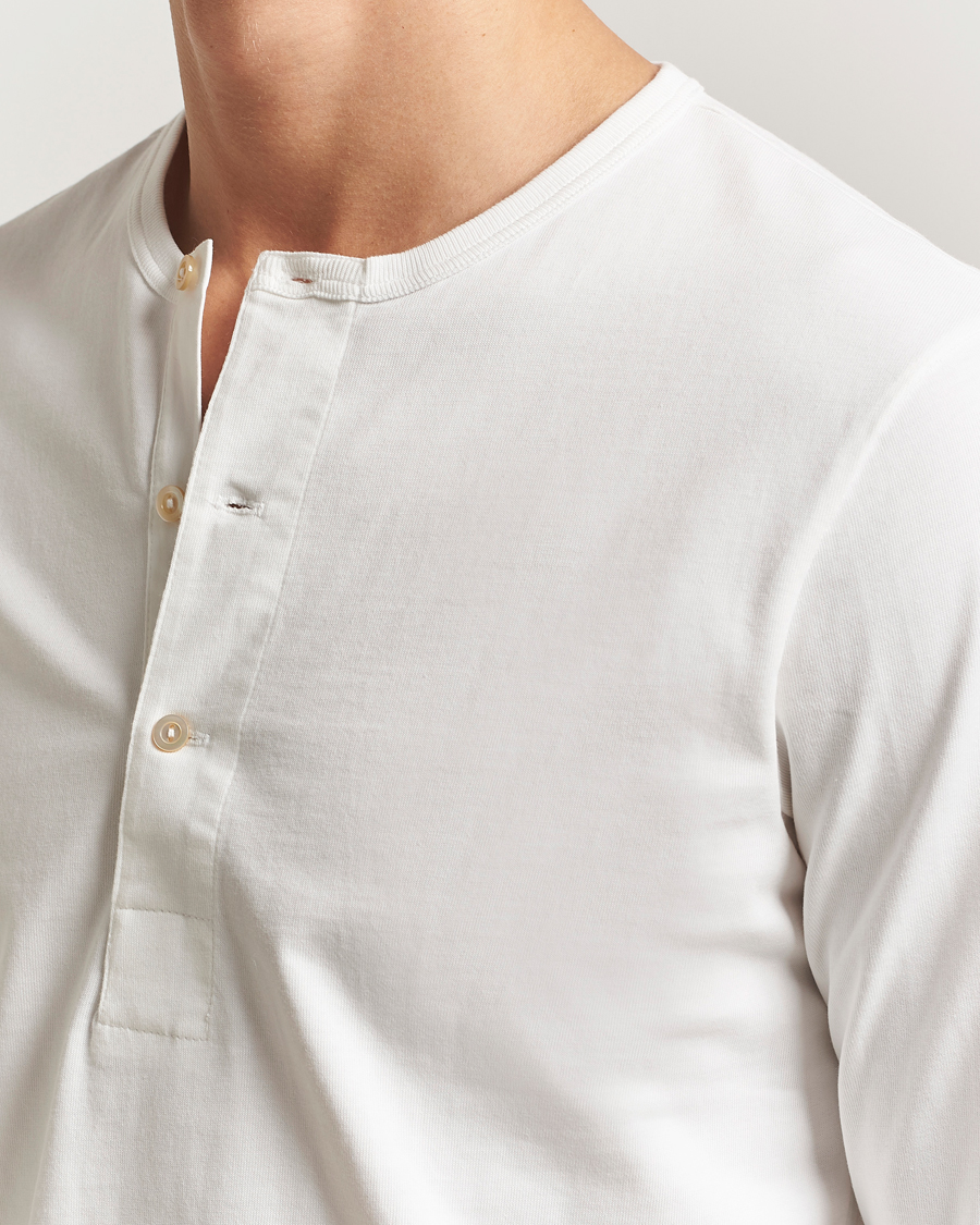 Heren | Truien | Merz b. Schwanen | Classic Fit Sturdy Organic Cotton Henley White