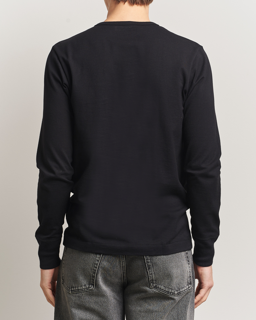 Heren | Truien | Merz b. Schwanen | Classic Fit Sturdy Organic Cotton Henley Black