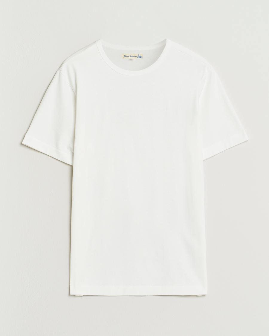 Homme | T-shirts | Merz b. Schwanen | Classic Fit Sturdy Loopwheeled T-Shirt White
