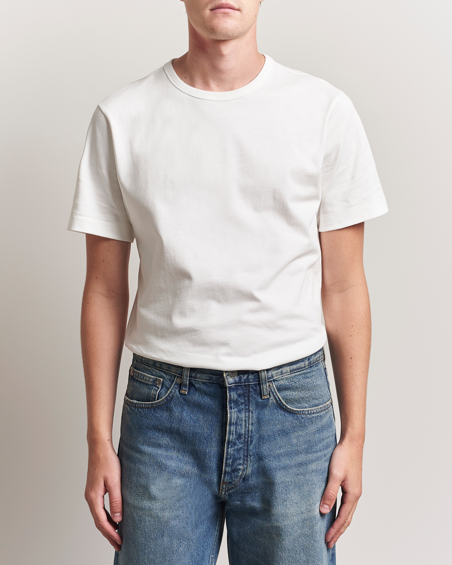 Homme | T-shirts | Merz b. Schwanen | Classic Fit Sturdy Loopwheeled T-Shirt White