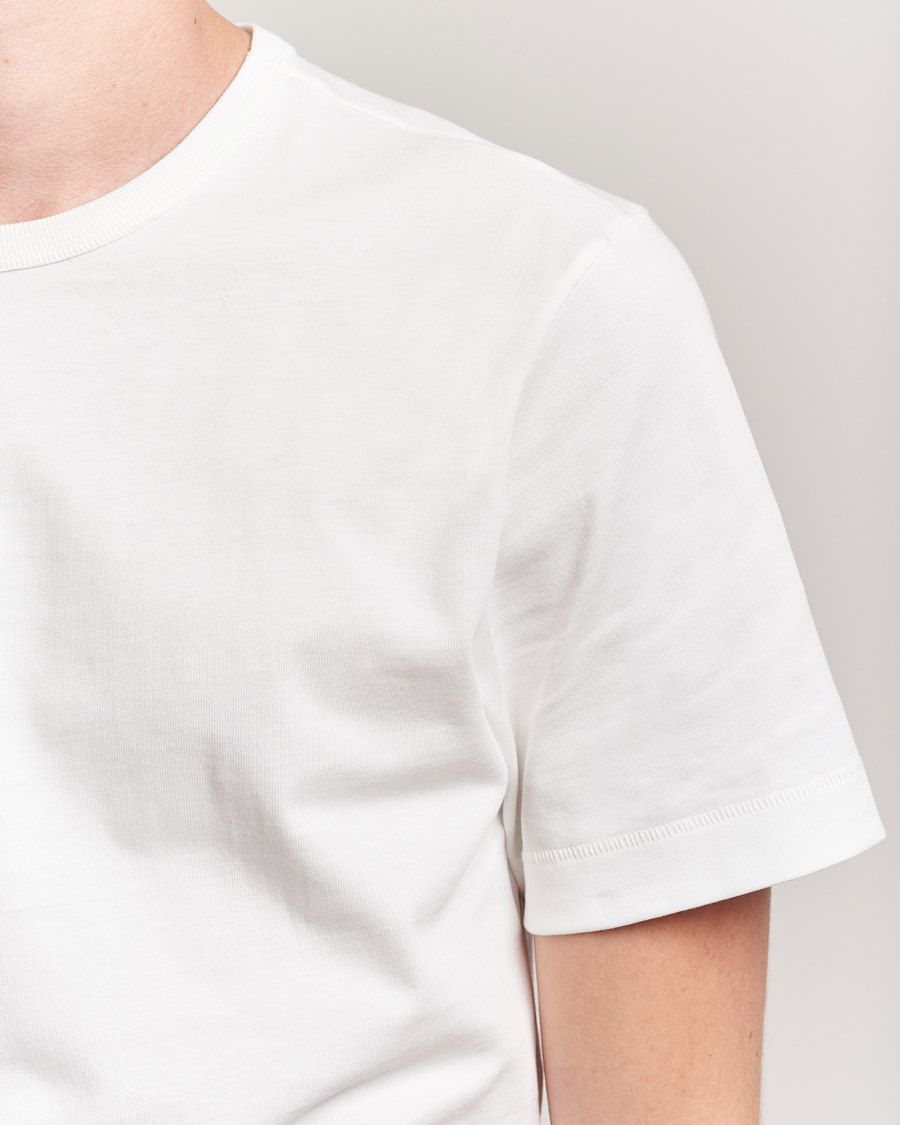 Homme | T-shirts | Merz b. Schwanen | Classic Fit Sturdy Loopwheeled T-Shirt White