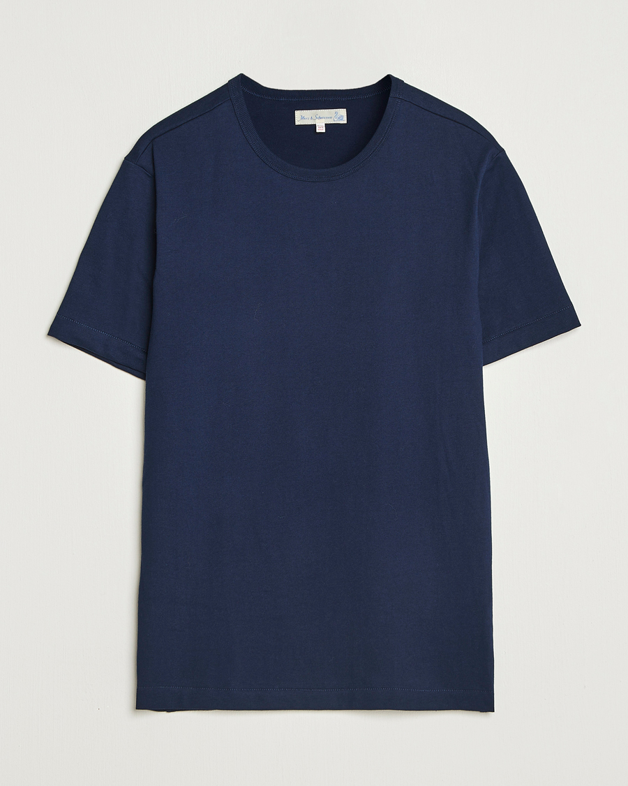 Homme | T-shirts | Merz b. Schwanen | Classic Fit Sturdy T-Shirt Ink Blue