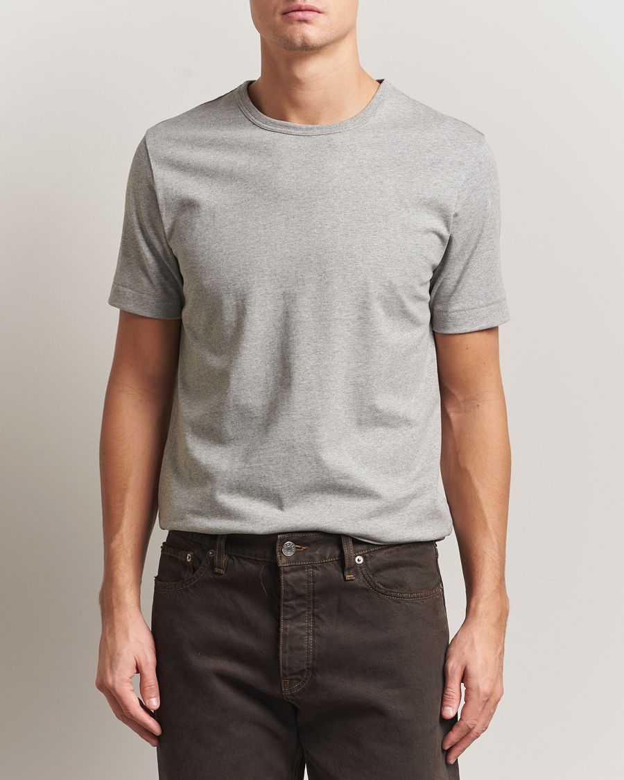 Heren | T-shirts | Merz b. Schwanen | Classic Fit Sturdy T-Shirt Grey Melange