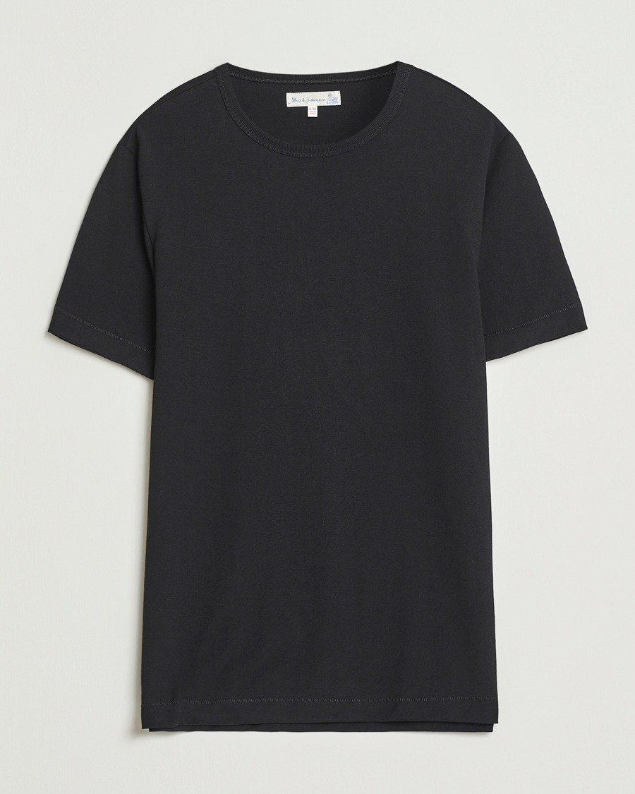 Homme | T-shirts | Merz b. Schwanen | Classic Fit Sturdy Loopwheeled T-Shirt Black