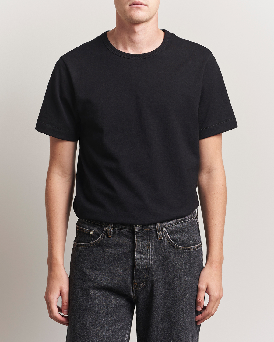 Homme | T-shirts | Merz b. Schwanen | Classic Fit Sturdy Loopwheeled T-Shirt Black