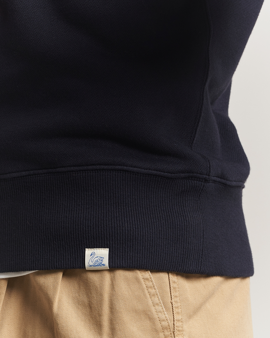 Heren | Truien | Merz b. Schwanen | Relaxed Fit Vintage Cotton Sweatshirt Dark Navy