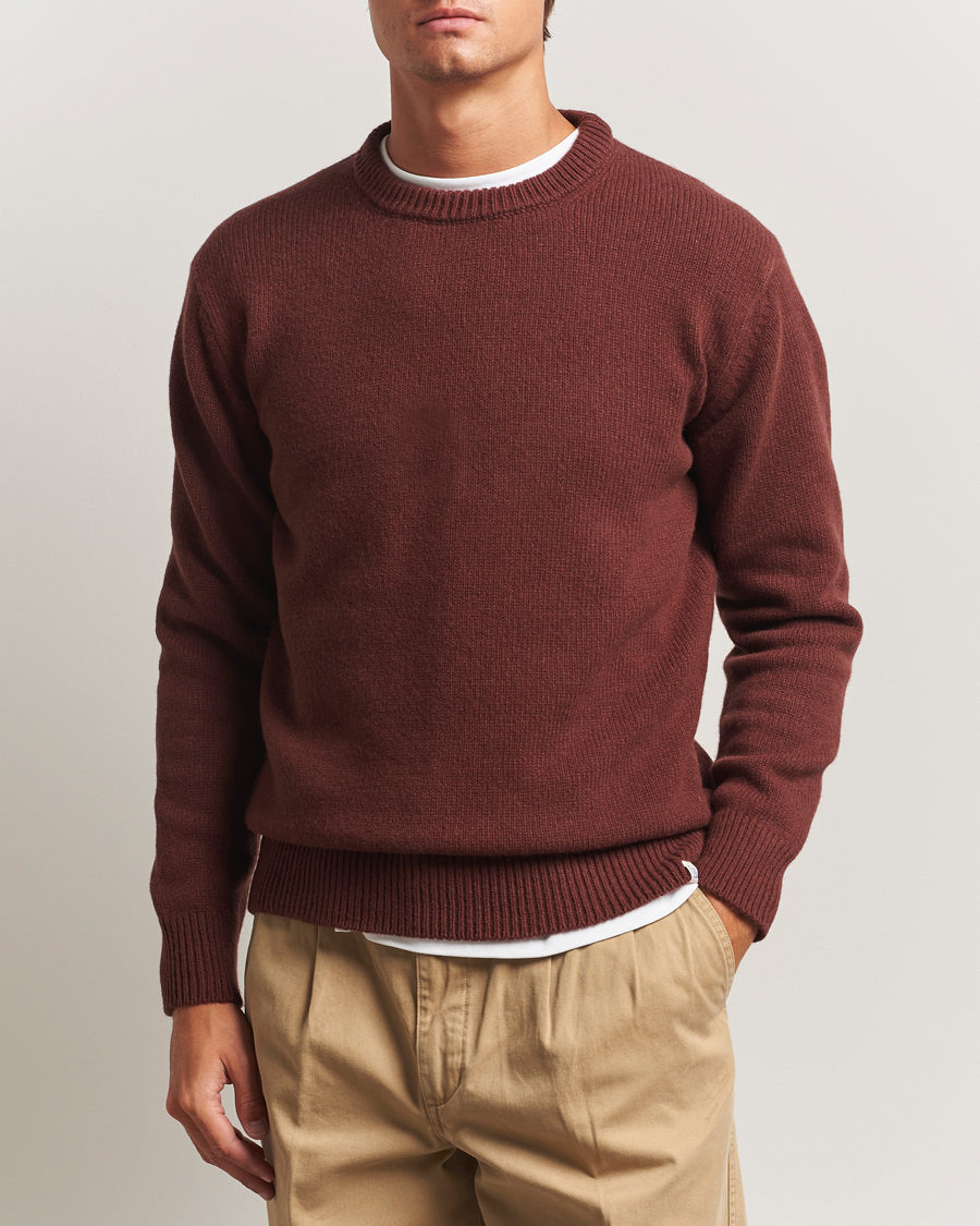 Heren | Truien | Merz b. Schwanen | Merino/Cashmere Knitted Sweater Dark Brown