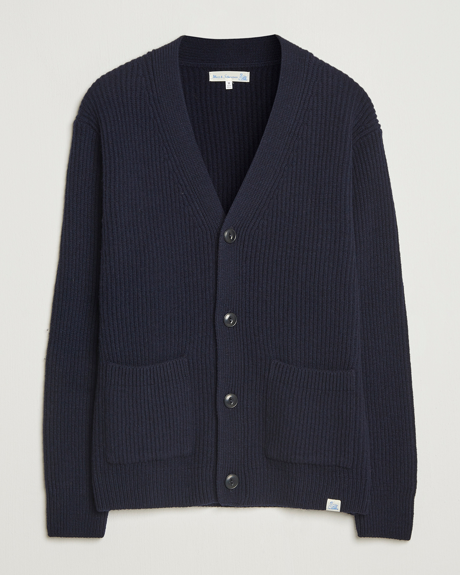 Homme | Pulls Et Tricots | Merz b. Schwanen | Merino/Cashmere Knitted Cardigan Dark Navy