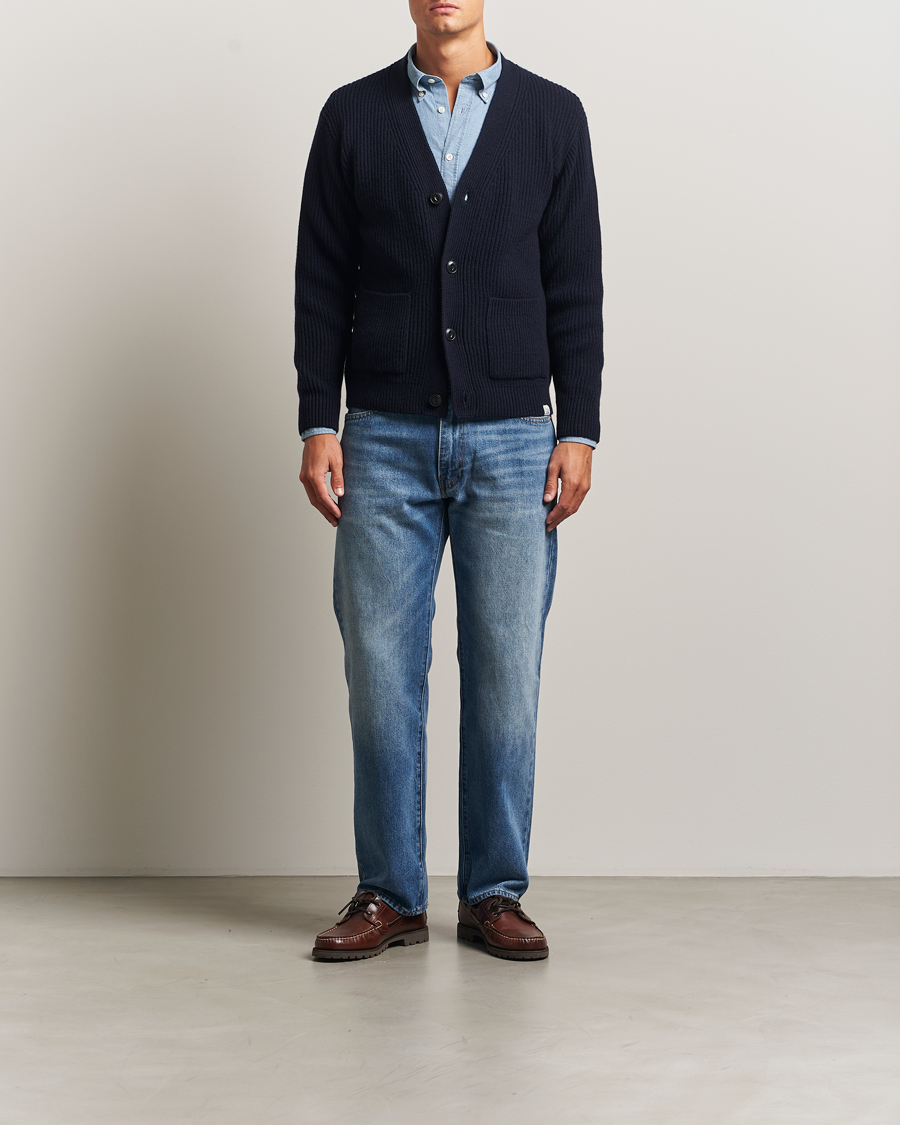 Homme | Pulls Et Tricots | Merz b. Schwanen | Merino/Cashmere Knitted Cardigan Dark Navy