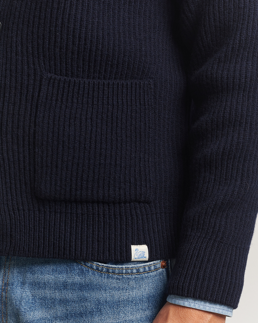 Homme | Pulls Et Tricots | Merz b. Schwanen | Merino/Cashmere Knitted Cardigan Dark Navy