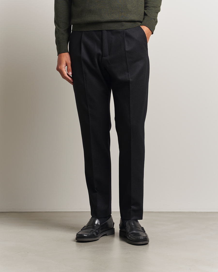 Homme | Pantalons | NN07 | Bill Wool Pleated Trousers Black