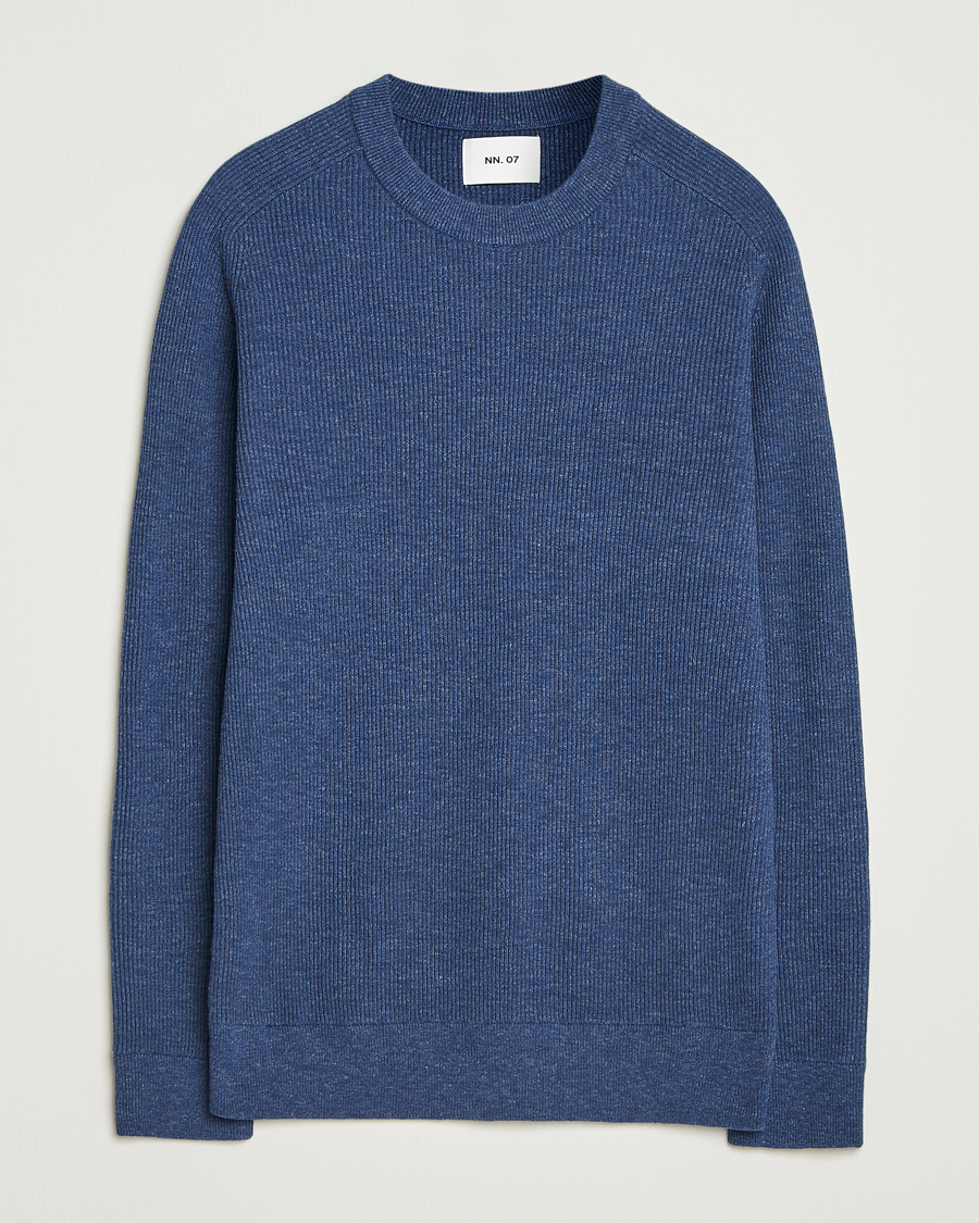 Homme | Pulls Et Tricots | NN07 | Kevin Cotton Knitted Sweater Denim Blue