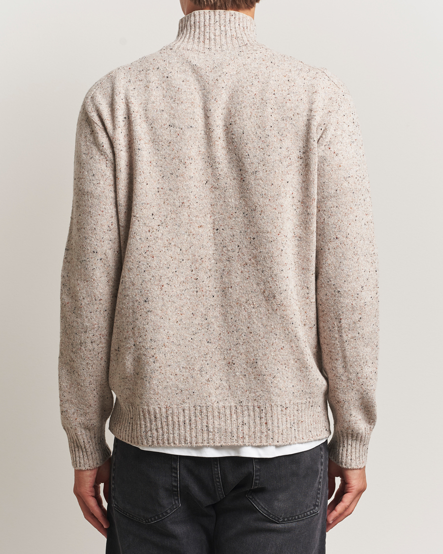Heren | Truien | NN07 | Aksel Wool Donegal Knitted Mock Neck Ivory
