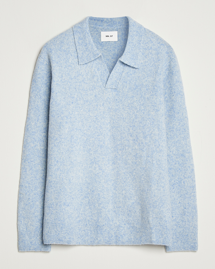Homme | Pulls Et Tricots | NN07 | Hope Wool Knitted Polo Cerulian Blue