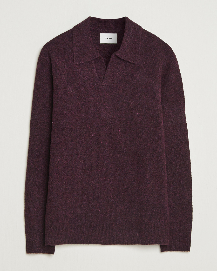 Homme | Pulls Et Tricots | NN07 | Hope Wool Knitted Polo Wine Red
