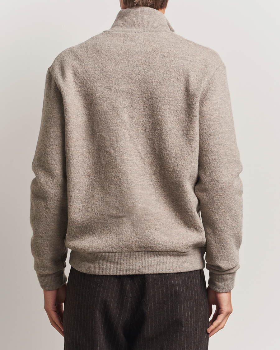 Heren | Truien | NN07 | Boiled Wool Full Zip Khaki Beige