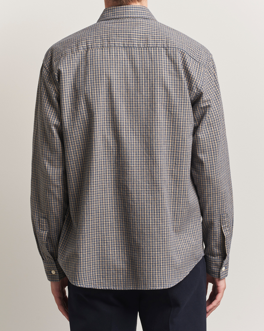 Homme | Chemises | NN07 | Deon Flannel Checked Shirt Indigo