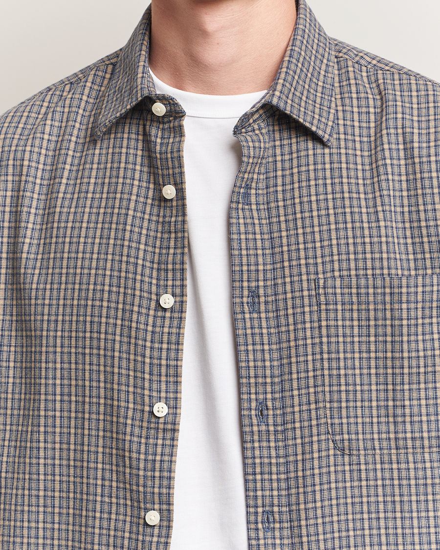 Homme | Chemises | NN07 | Deon Flannel Checked Shirt Indigo