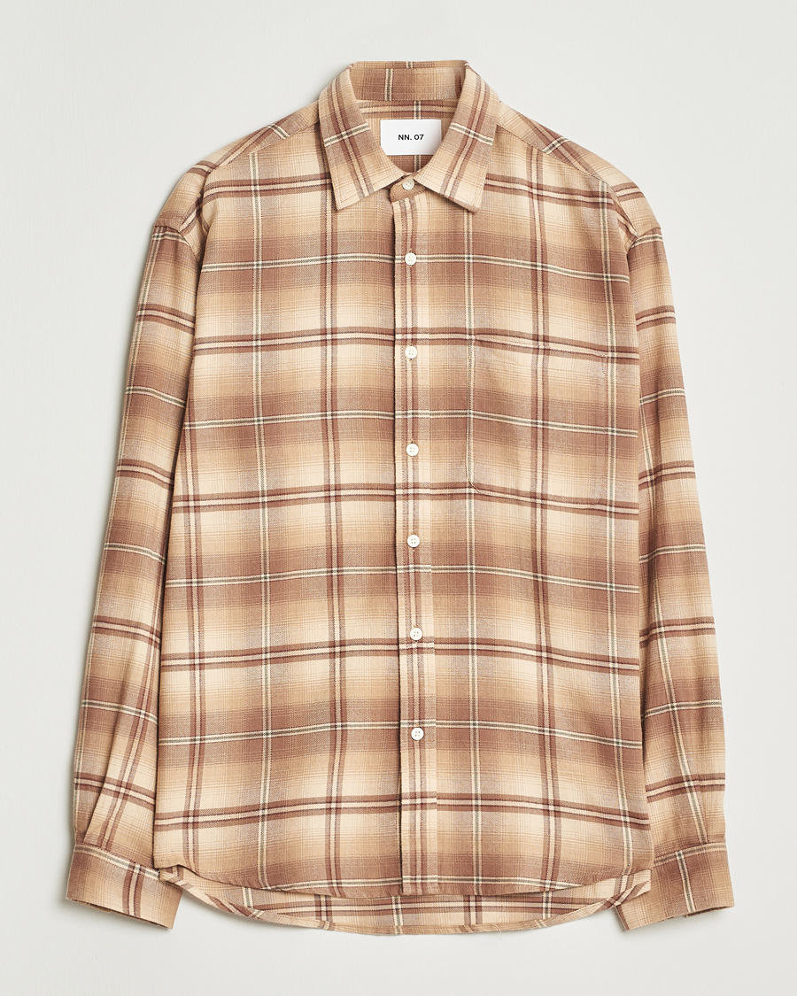 Heren | Overhemden | NN07 | Deon Flannel Checked Shirt Camel