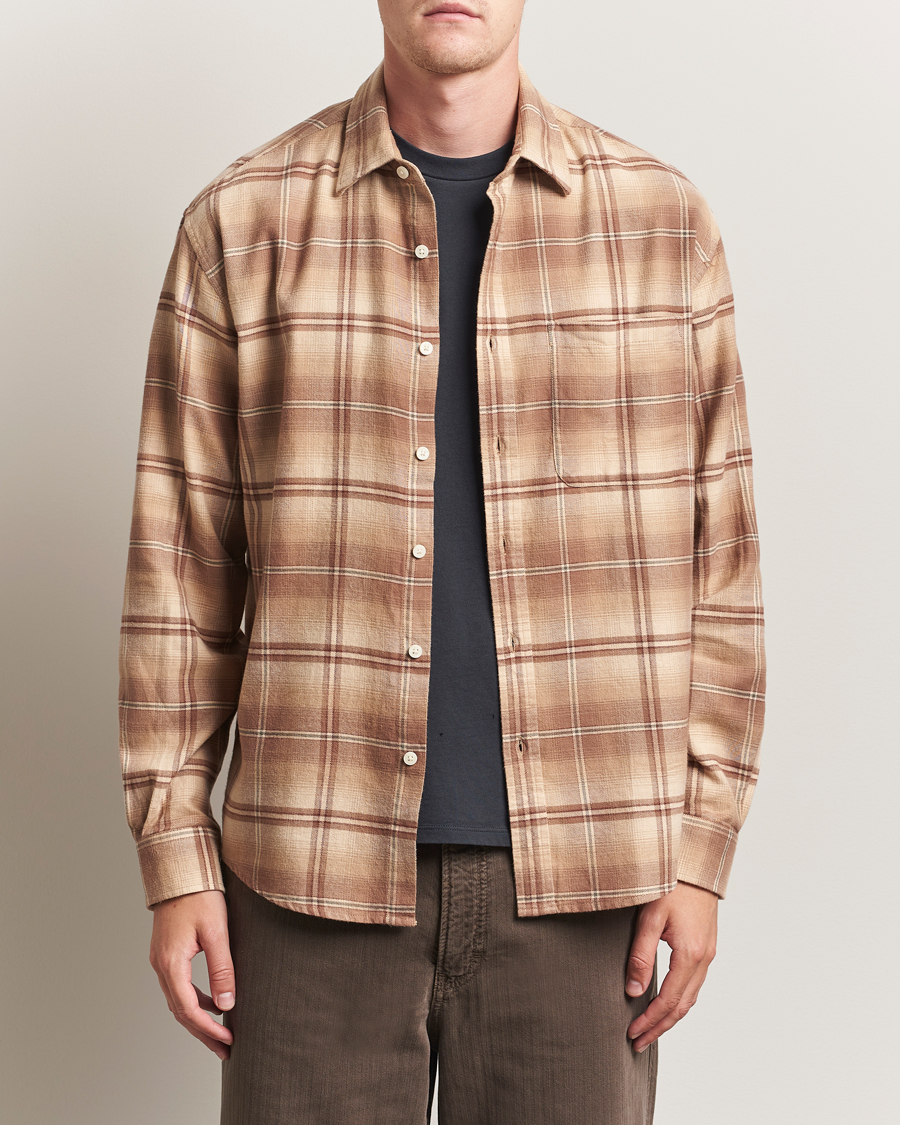 Heren | Overhemden | NN07 | Deon Flannel Checked Shirt Camel