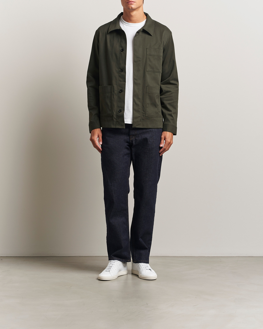 Homme | Chemises | NN07 | Olav Cotton Overshirt Dark Army