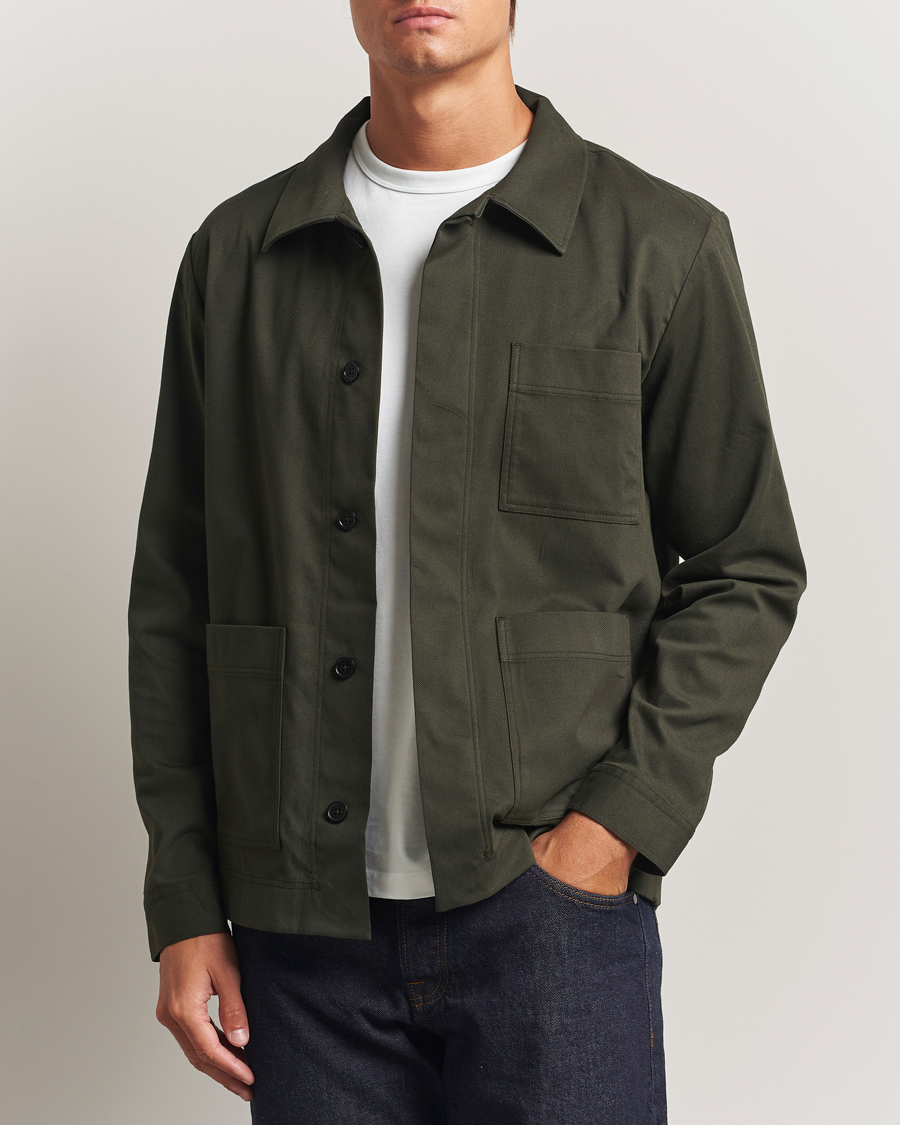 Homme | Chemises | NN07 | Olav Cotton Overshirt Dark Army