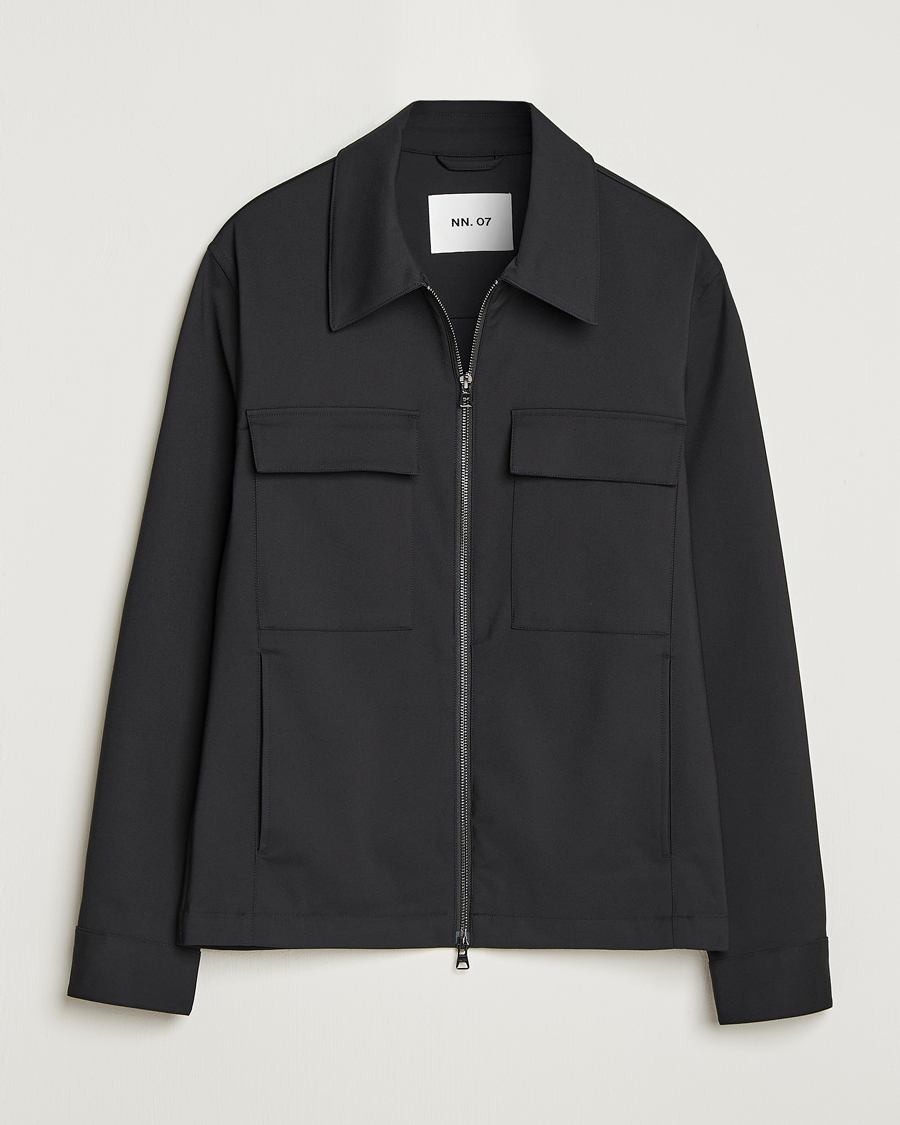 Homme | Chemises | NN07 | Alban Technical Overshirt Black
