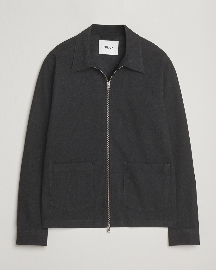 Homme | Chemises | NN07 | Virgil Brushed Cotton Overshirt Black Multi