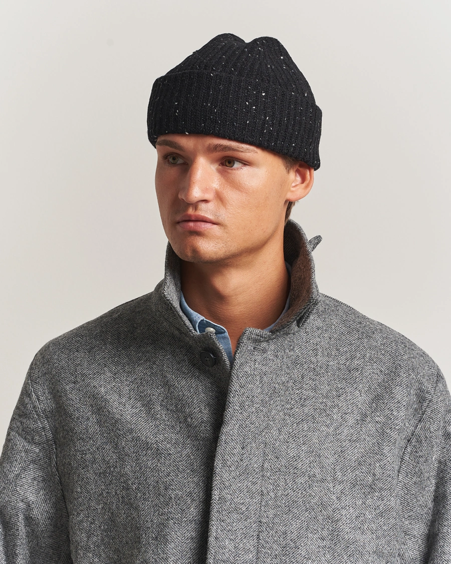 Heren | Mutsen | NN07 | Wool Donegal Sailor Beanie Black
